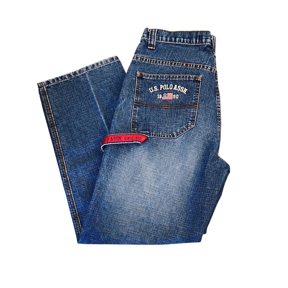 Vintage US Polo Assn Jeans Mens 33x31 Hip Hop Skater Baggy Denim Hammer Loop Y2K